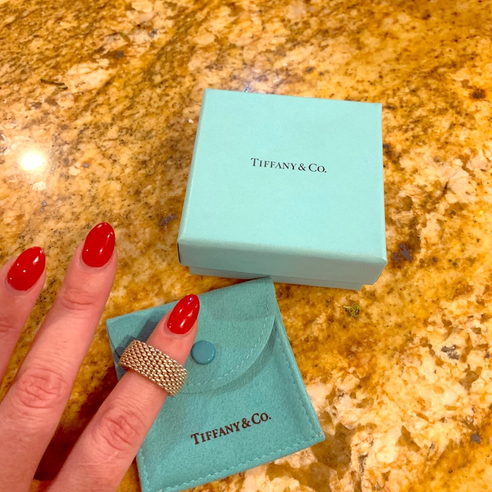 Tiffany & Co 925 Mesh Ring Sz 6.5